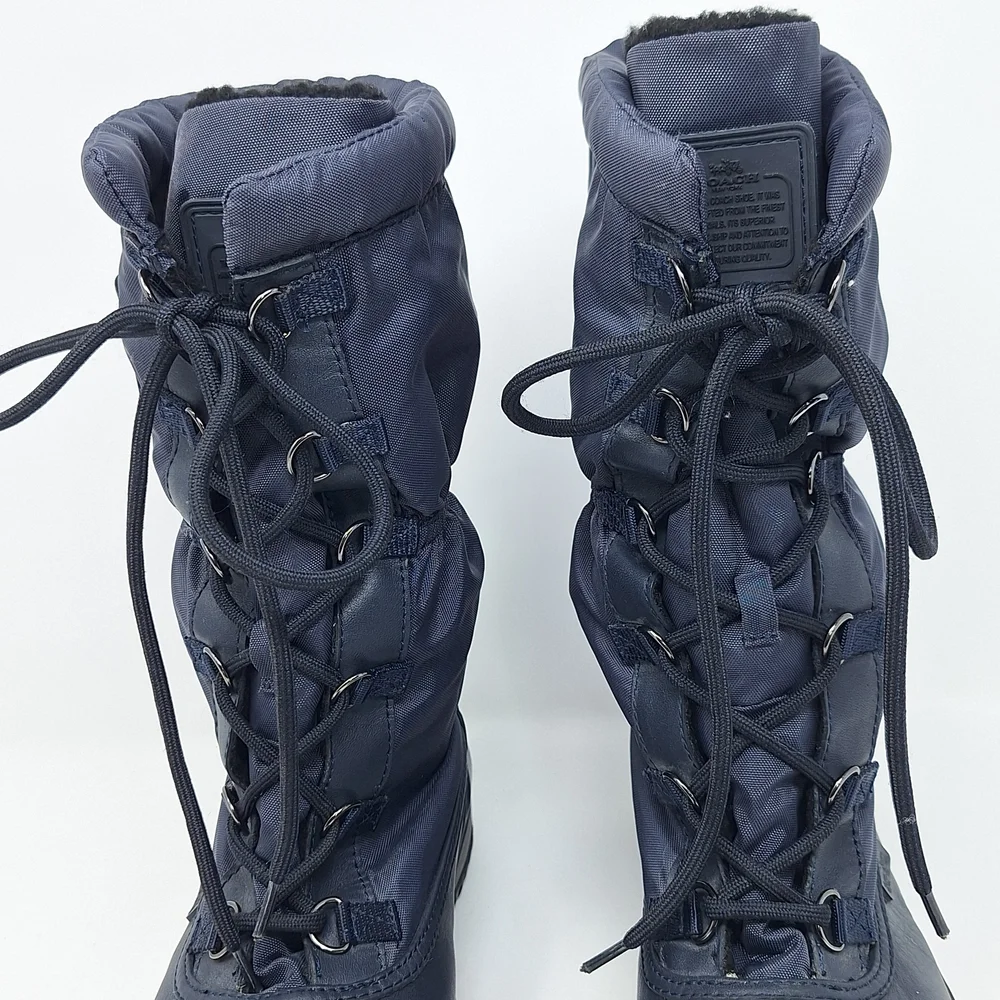 Coach Navy Winter Boots Teddy Bear Lining A9177 Sage